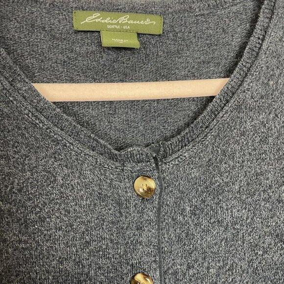 Eddie Bauer Blue Button Front Cardigan Round neck Woman’s Size Medium - Picture 6 of 6